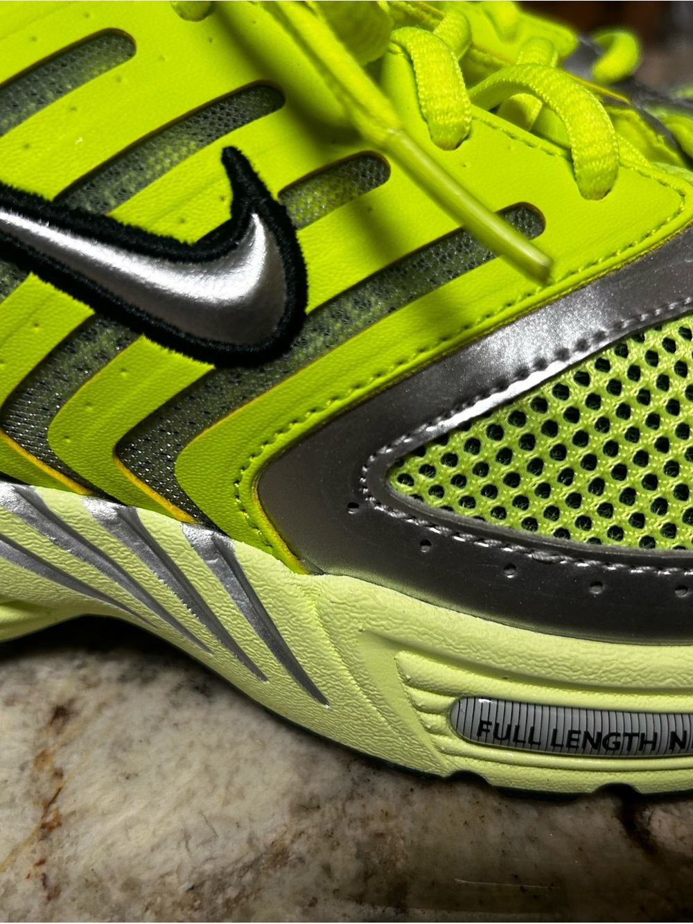 NEW Nike Air Pegasus Neon Yellow w/ Black & Silver Athletic Running Shoe Women 8